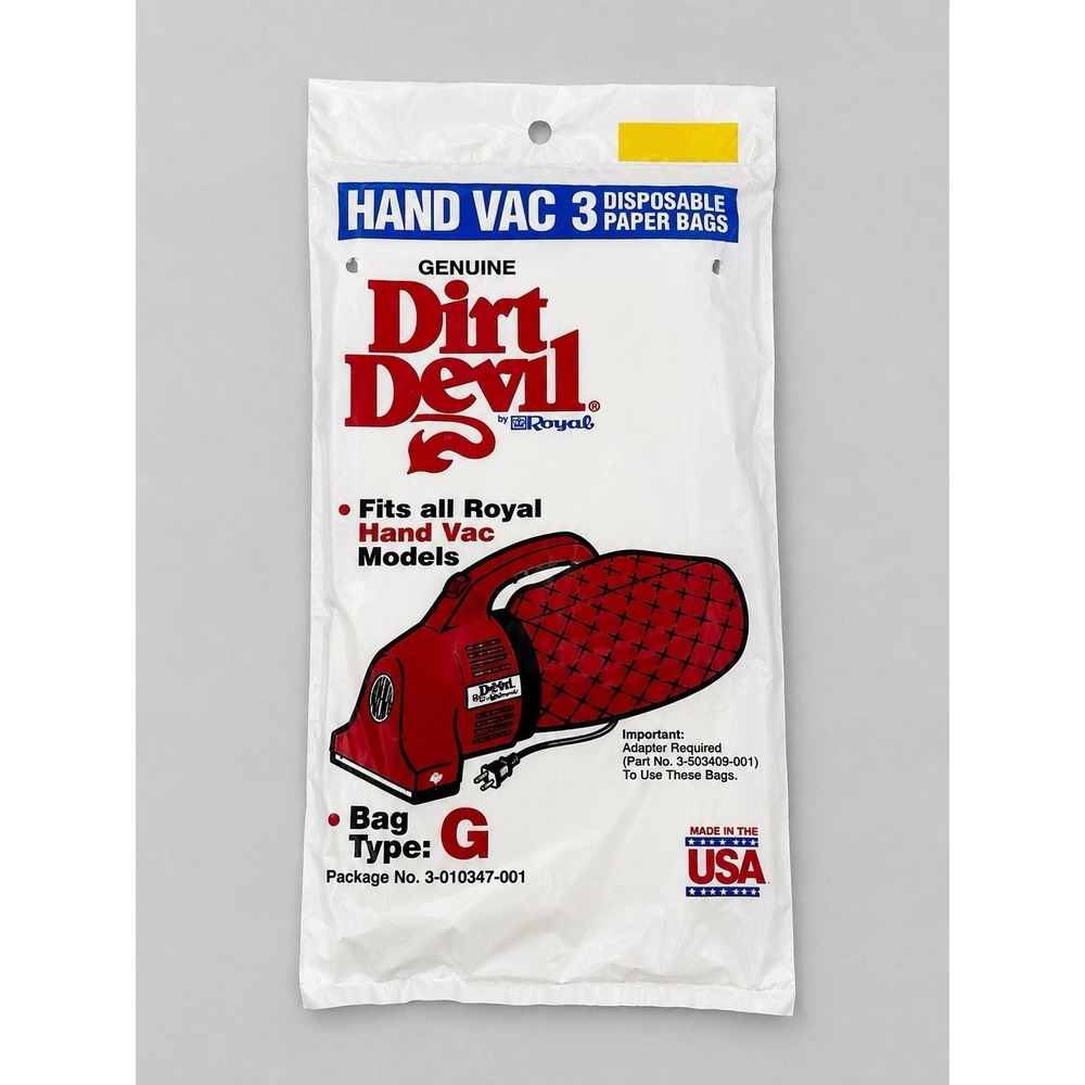 Vintage Genuine Dirt Devil Royal Type G Hand Held Vacuum Bags 3 Pack NOS 1994